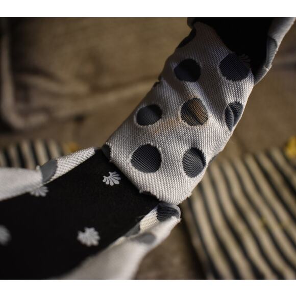 Lele Sadoughi Grey Polka Dot Signature Knot Headband main image 4